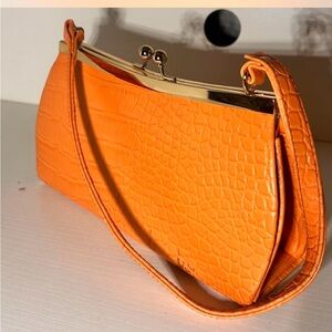 Bijoux Terner Orange Croc-Embossed Wristlet